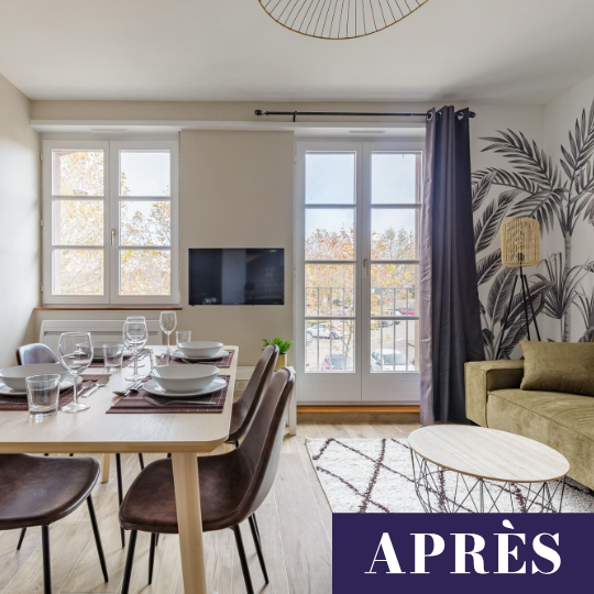 Salon T2 meublé Saverne après travaux